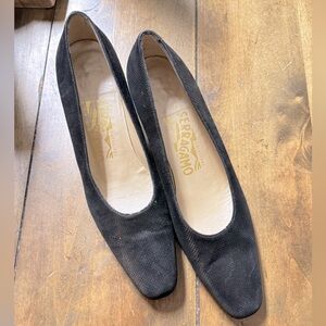 Salvatore Ferragamo Black Suede Heels Size 6.5